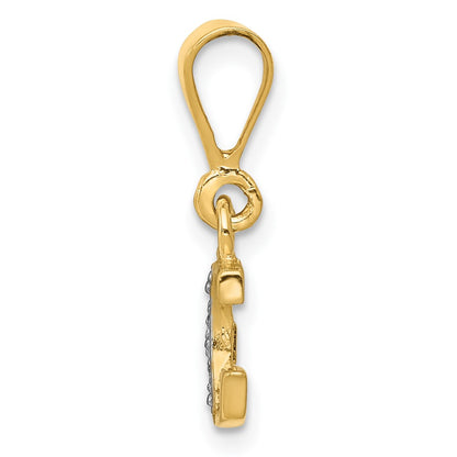 10K and White Rhodium Diamond Initial G Charm