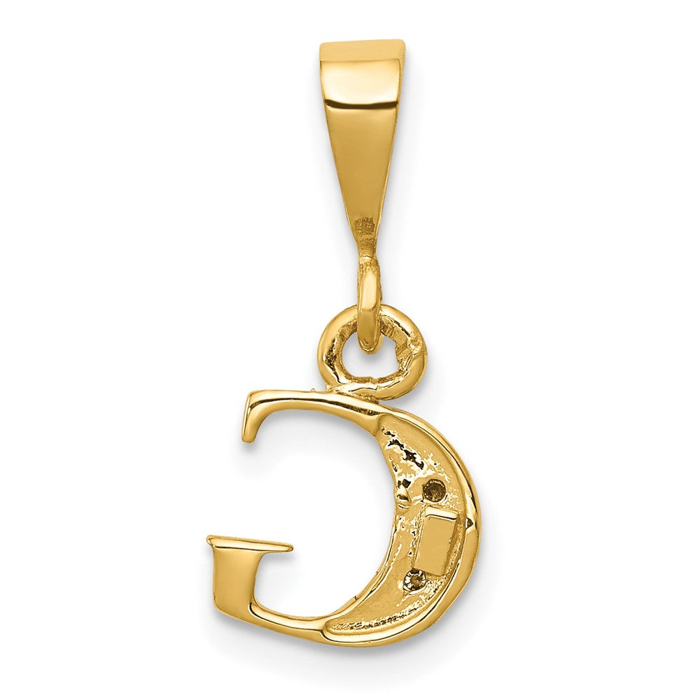 10K and White Rhodium Diamond Initial G Charm