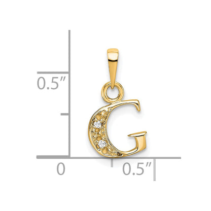 10K and White Rhodium Diamond Initial G Charm