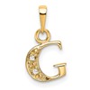10K and White Rhodium Diamond Initial G Charm