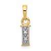 10K and White Rhodium Diamond Initial I Charm