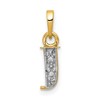 10K and White Rhodium Diamond Initial J Charm