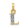 10K and White Rhodium Diamond Initial L Charm