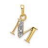 10K and White Rhodium Diamond Initial M Charm