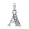 10k White Gold Diamond Initial A Pendant