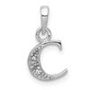 10k White Gold Diamond Initial C Pendant