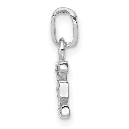 10k White Gold Diamond Initial E Charm