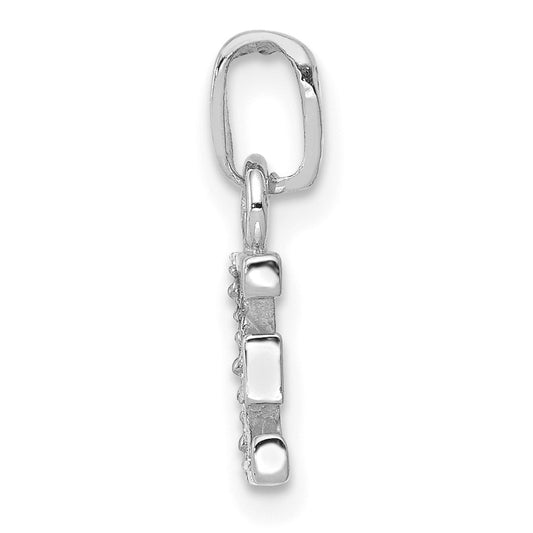 10k White Gold Diamond Initial E Charm
