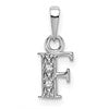 10k White Gold Diamond Initial F Charm