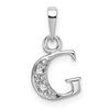 10k White Gold Diamond Initial G Charm