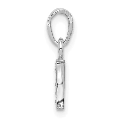 10k White Gold Diamond Initial I Charm