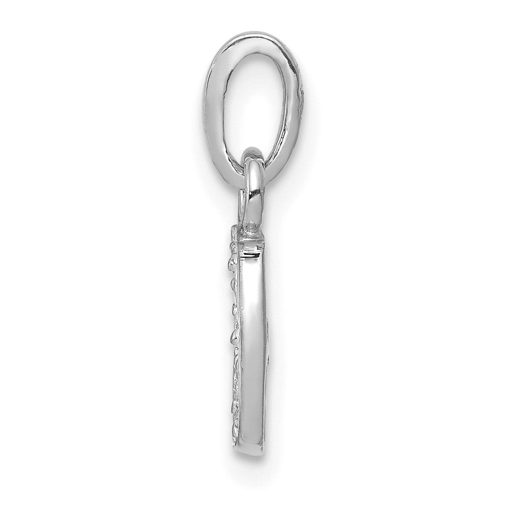 10k White Gold Diamond Initial J Charm