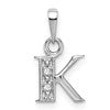 10k White Gold Diamond Initial K Charm