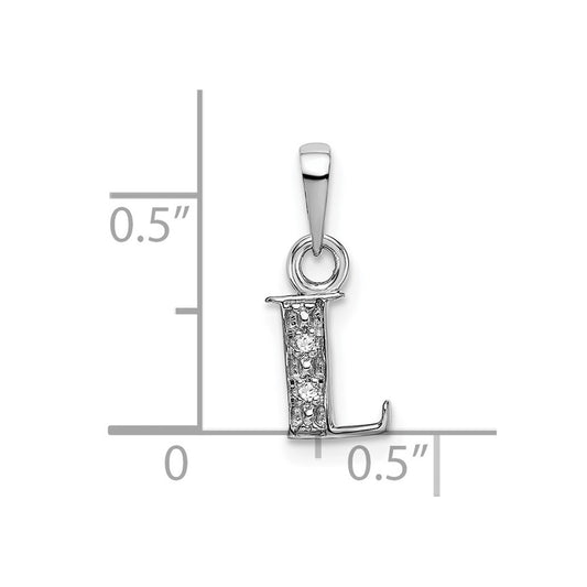 10k White Gold Diamond Initial L Charm