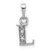 10k White Gold Diamond Initial L Charm
