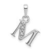 10k White Gold Diamond Initial M Charm