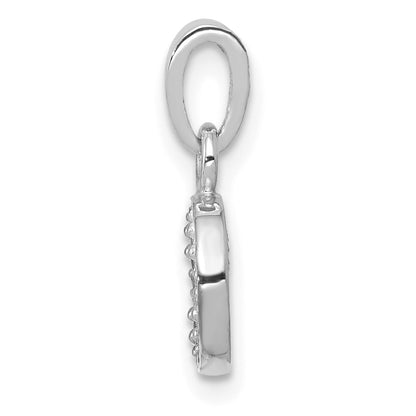10k White Gold Diamond Initial O Charm