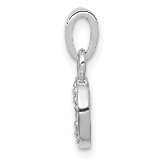 10k White Gold Diamond Initial O Charm