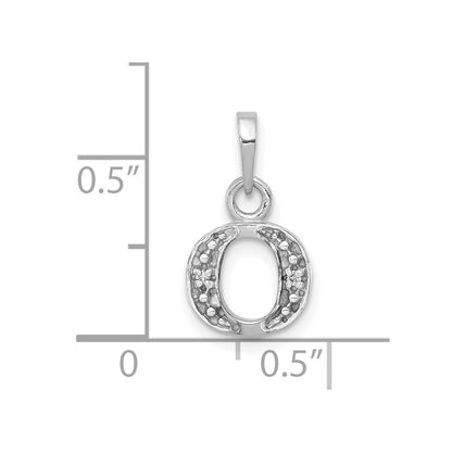 10k White Gold Diamond Initial O Charm