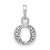 10k White Gold Diamond Initial O Charm