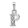 10k White Gold Diamond Initial P Charm