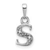 10k White Gold Diamond Initial S Charm