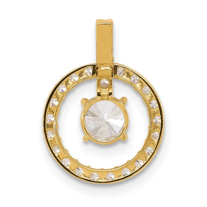 10K Tiara Collection Polished CZ Pendant