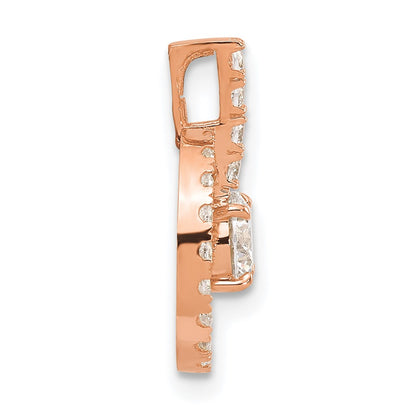 10K Tiara Collection Rose Gold Polished CZ Pendant