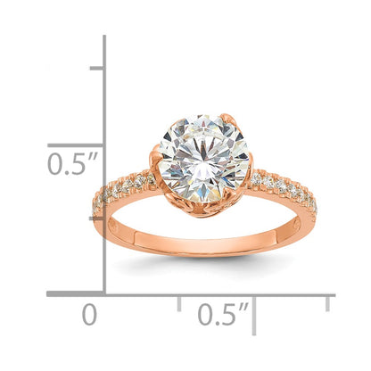 10K Tiara Collection Polished CZ Ring