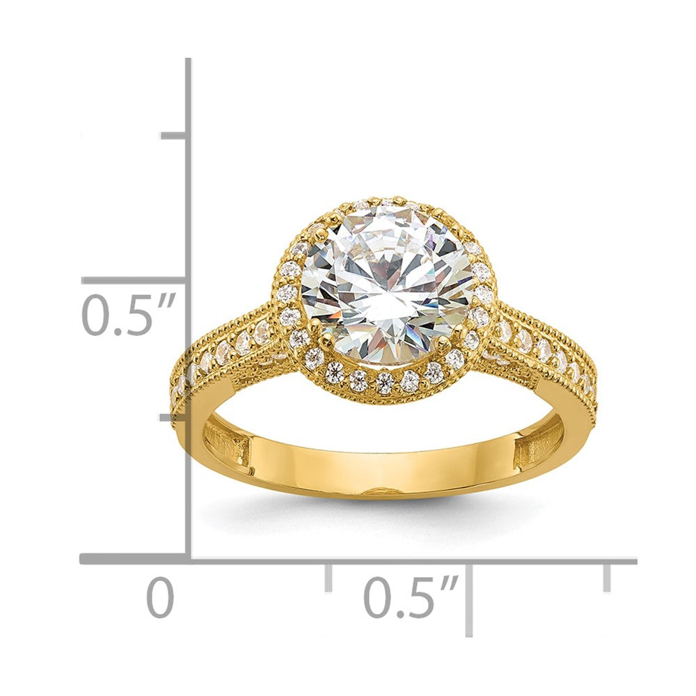 10K Tiara Collection Polished CZ Ring