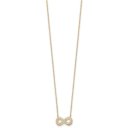 10K Polished CZ Infinity 18 inch Necklace