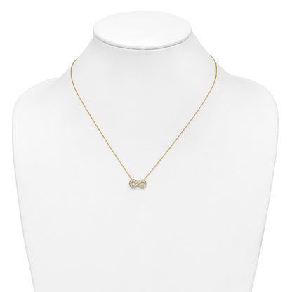 10K Polished CZ Infinity 18 inch Necklace