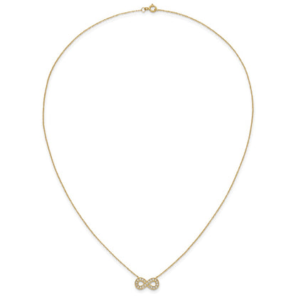 10K Polished CZ Infinity 18 inch Necklace