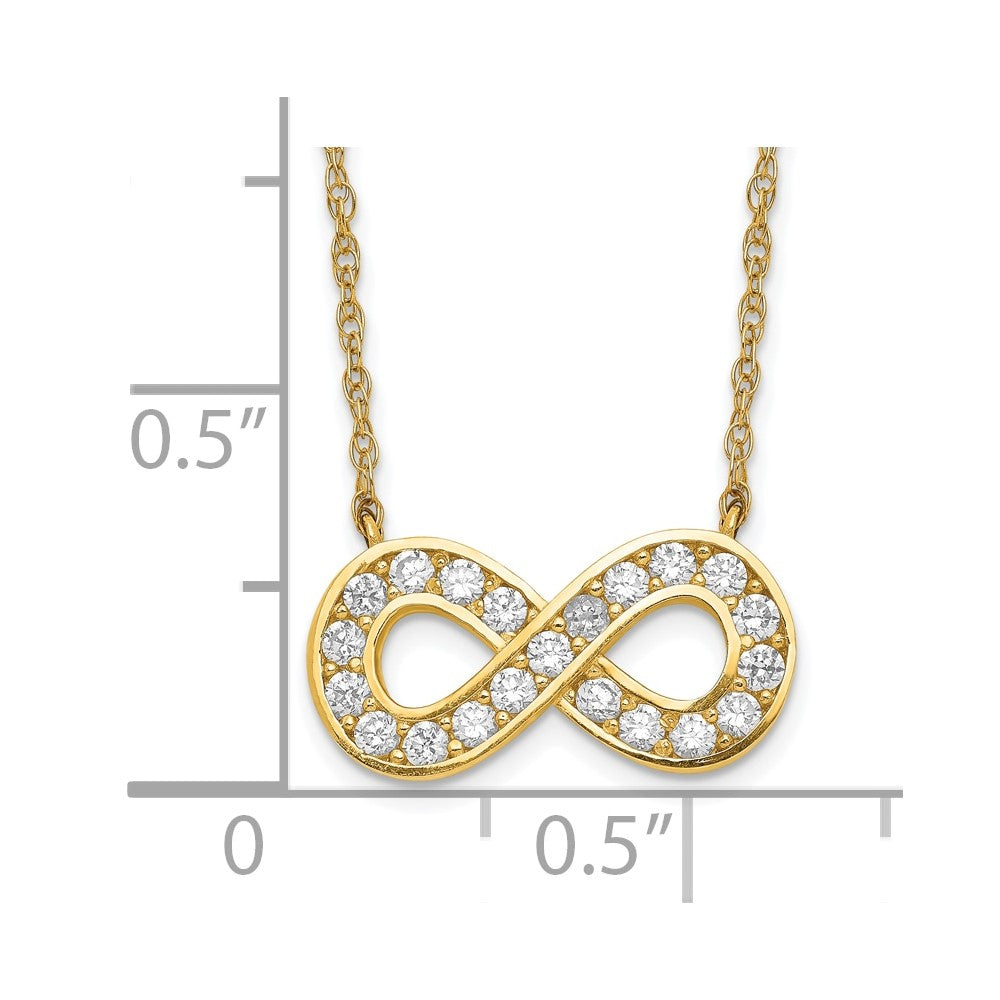 10K 18inch Polished CZ Infinity Necklace