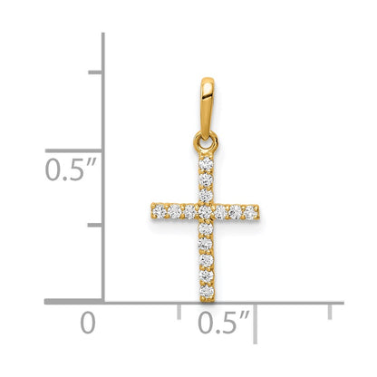 10K CZ Small Latin Cross Pendant