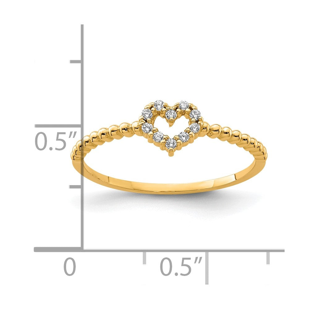 10k CZ Heart Ring