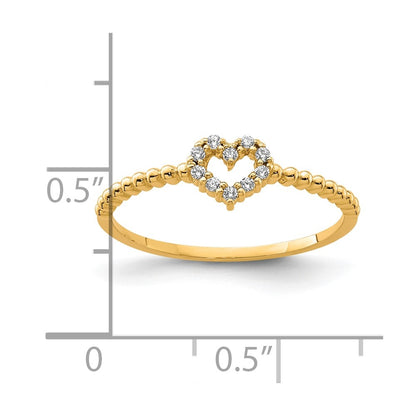 10k CZ Heart Ring