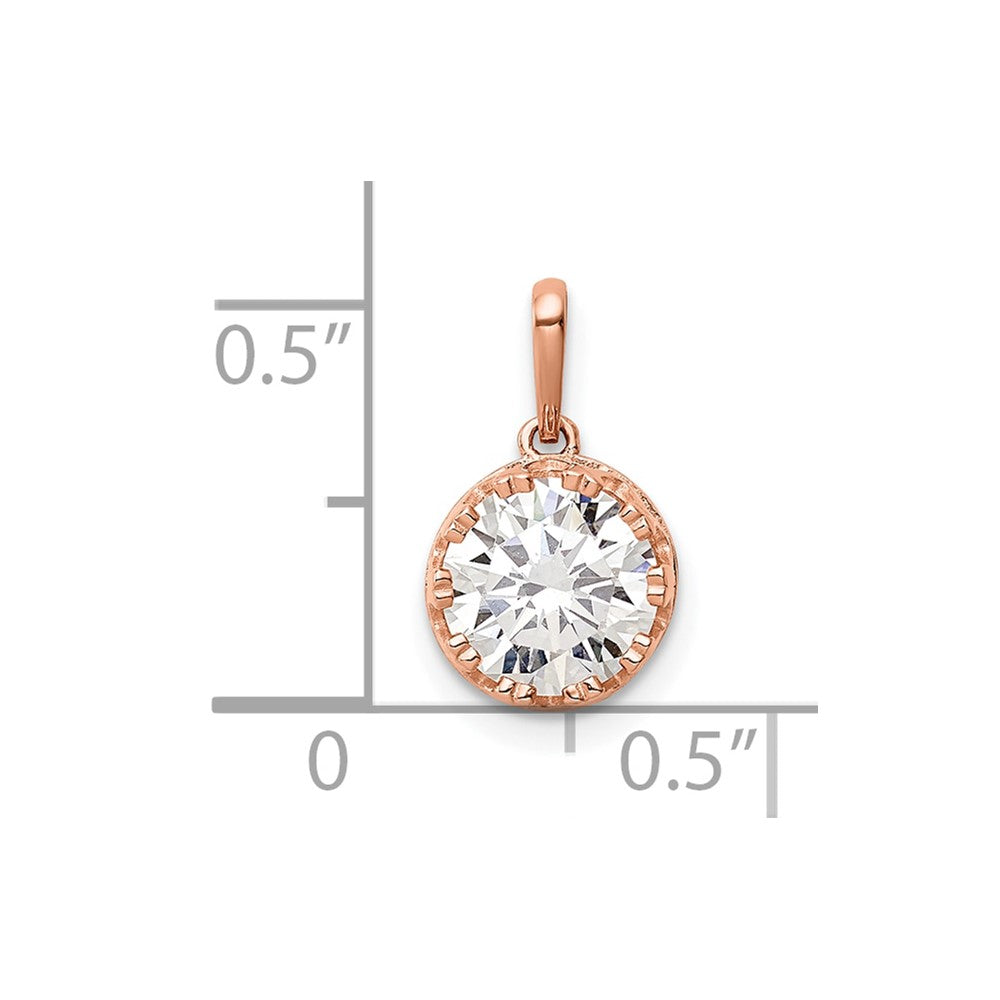 10k Tiara Collection Rose Gold Polished CZ Pendant
