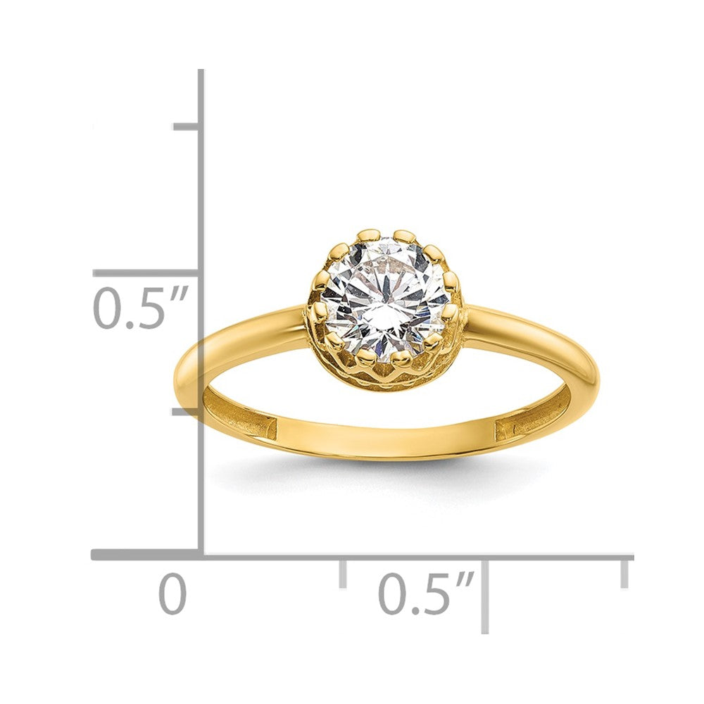 10k Tiara Collection Polished CZ Ring