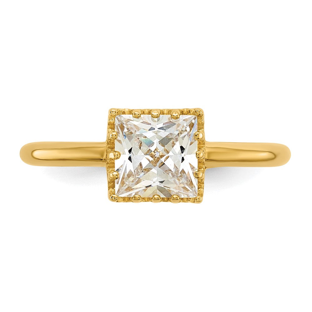 10k Tiara Collection Polished Square CZ Ring