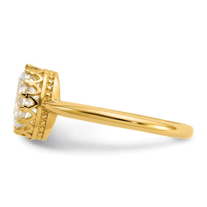 10k Tiara Collection Polished Oval CZ Ring