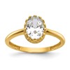 10k Tiara Collection Polished Oval CZ Ring