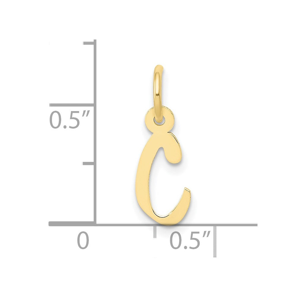 10k Small Slanted Block Initial C Charm