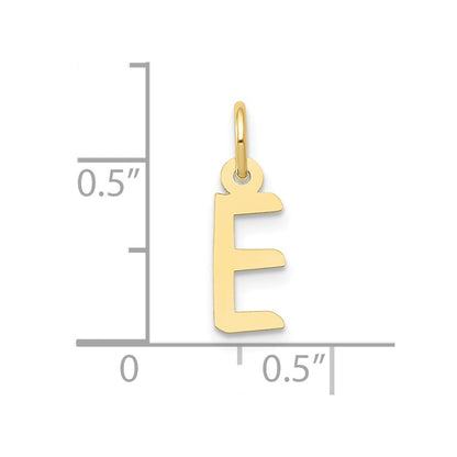 10k Small Slanted Block Initial E Charm