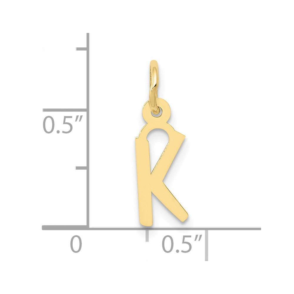 10k Small Slanted Block Initial K Charm