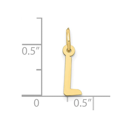 10k Small Slanted Block Initial L Charm