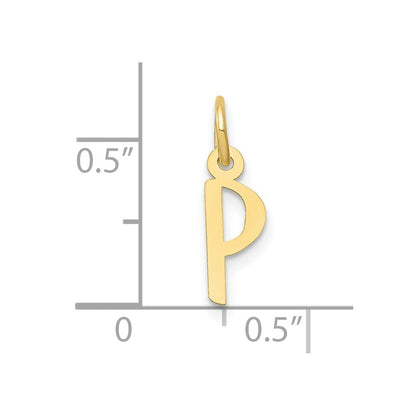 10k Small Slanted Block Initial P Charm