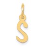 10k Small Slanted Block Initial S Charm
