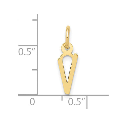 10k Small Slanted Block Initial V Charm