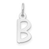 10k White Gold Small Slanted Block Initial B Charm